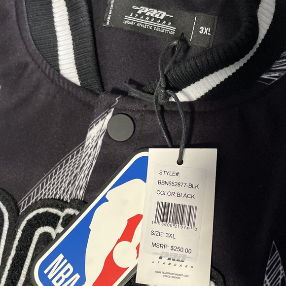 PRO STANDARD BROOKLYN NETS WOOL BLENDED LOGO VARSITY JACKET MEN'S SIZE 3XL NWT - Picture 2 of 10